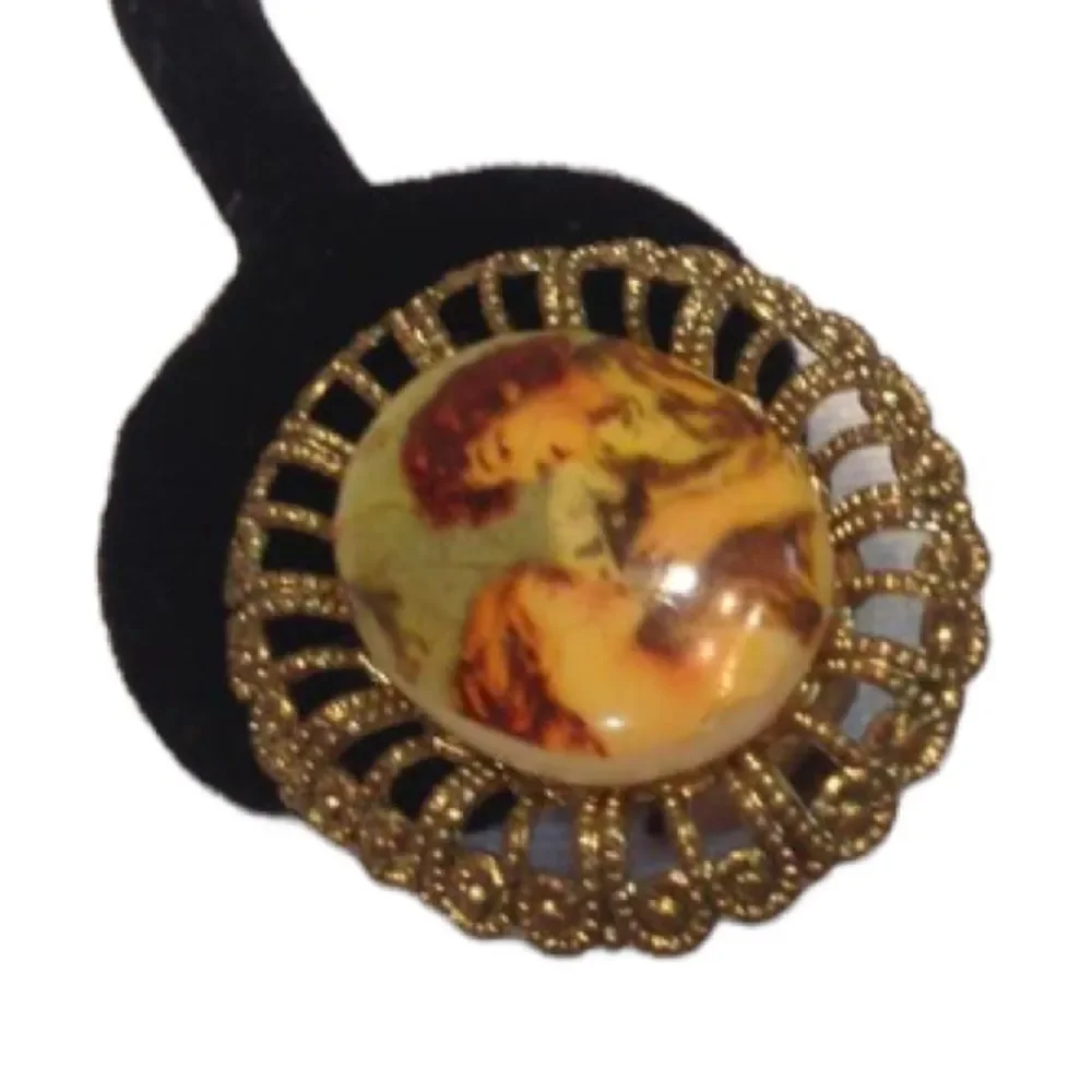 Vintage Victorian Fragonard Courting Scene Earrings